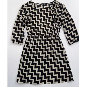 BeBop Dress Chevron Print 3/4 Sleeve‎ Elastic Waist Casual Small